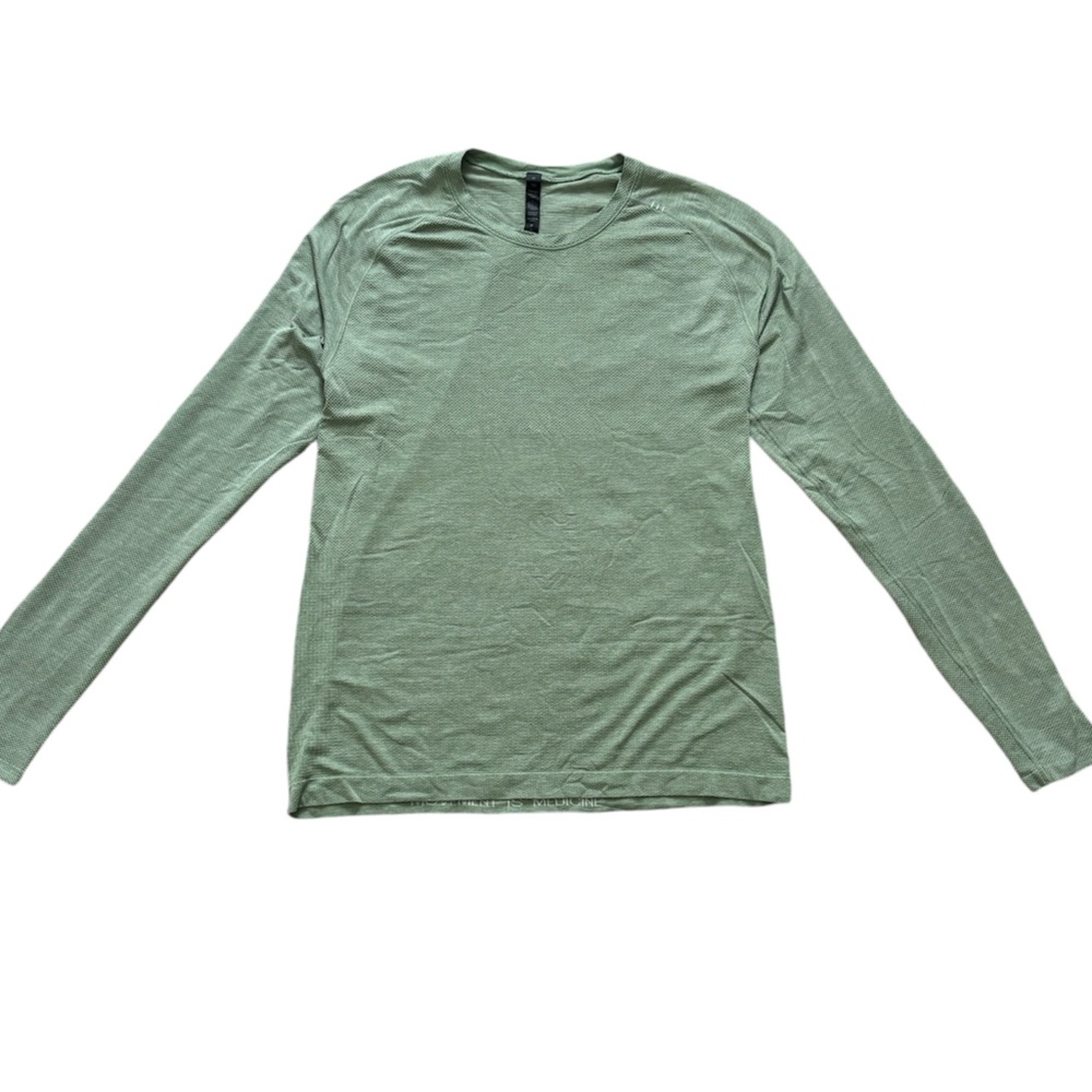 Lulu Lemon green long sleeve workout shirt M